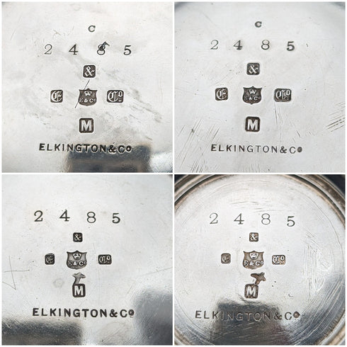 1873 年英國古董鍍銀茶/咖啡套裝埃爾金頓